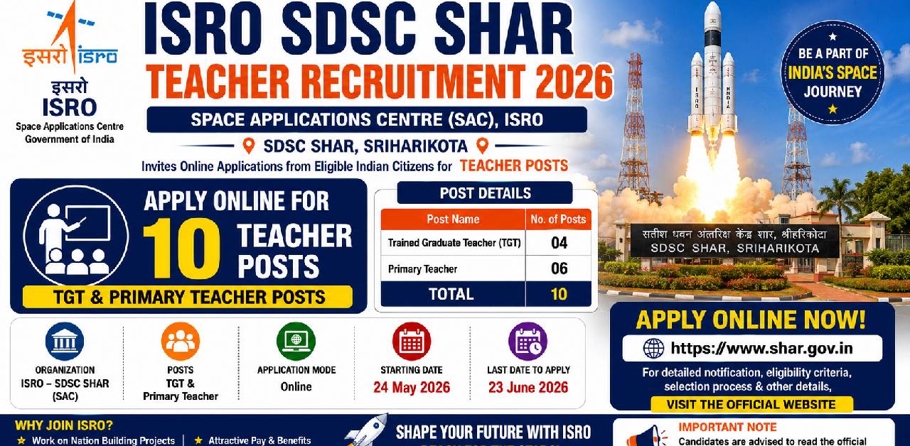 ISRO SDSC SHAR Teacher Recruitment 2026 
